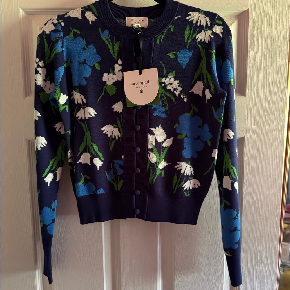 Kate Spade x Target Navy Floral Cardigan Size XXS (fits 2-4)